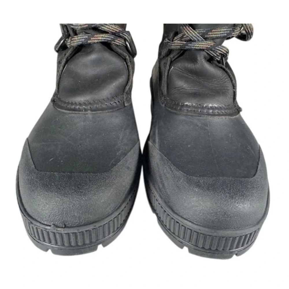 Sorel Badger Women's Black Leather Waterproof Winter Snow Boots Fur Lined - 7‎